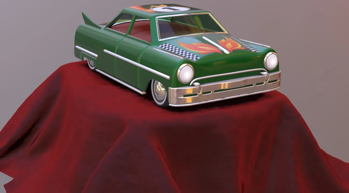 Purple concept car demonstrating a premium interactive 3D website feature
